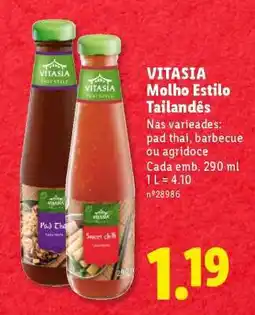 Lidl Vitasia Molho Estilo Tailandês promoção