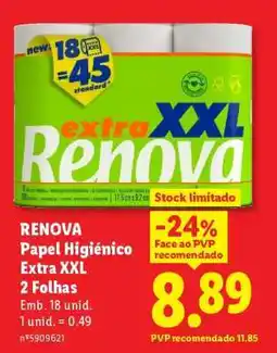 Lidl Renova Papel Higiénico Extra XXL promoção