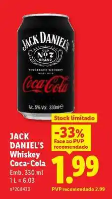 Lidl JACK DANIEL’S Whiskey Coca-Cola promoção