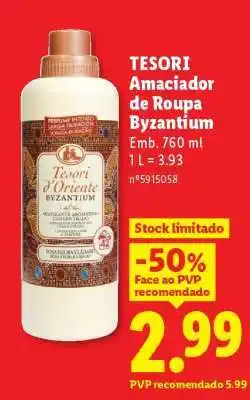Lidl TESORI Amaciador de Roupa Byzantium promoção