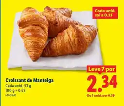 Lidl Croissant de Manteiga promoção