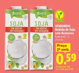 Lidl VEMONDO Bebida de Soja sem Açúcares promoção