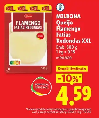 Lidl MILBONA Queijo Flamengo Fatias Redondas XXL promoção