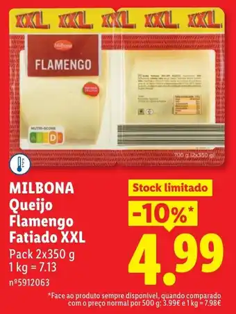 Lidl MILBONA Queijo Flamengo Fatiado XXL promoção