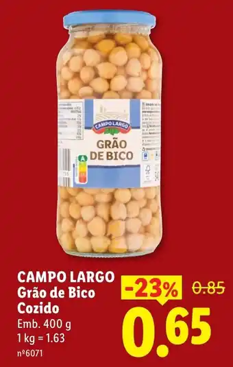 Lidl CAMPO LARGO Grão de Bico Cozido promoção