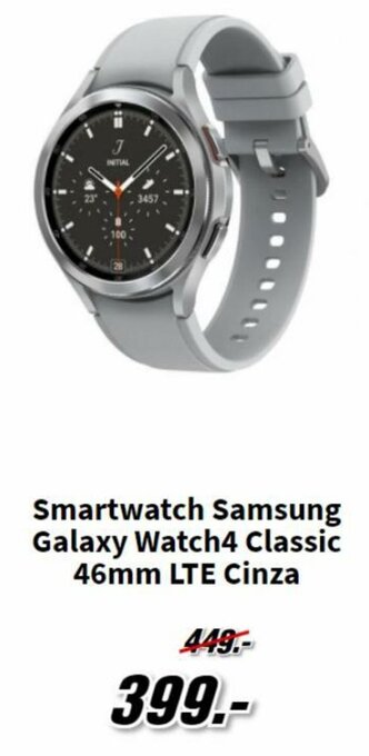 MediaMarkt Smartwatch Samsung Galaxy Watch4 Classic 46mm LTE Cinza promoção