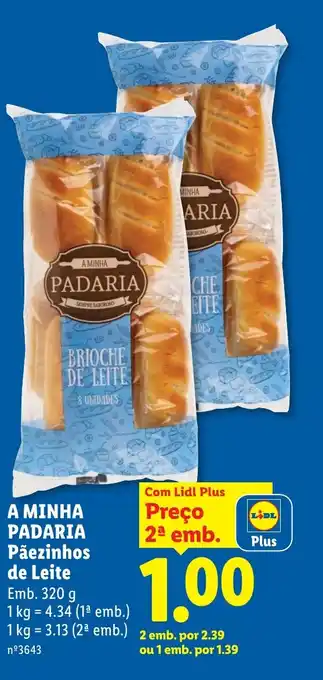 Lidl A MINHA PADARIA Pãezinhos de Leite promoção