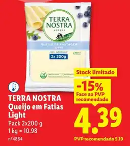 Lidl TERRA NOSTRA Queijo em Fatias Light promoção