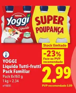 Lidl YOGGI Líquido Tutti-frutti Pack Familiar promoção