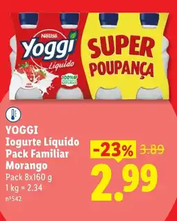 Lidl YOGGI Iogurte Líquido Pack Familiar Morango promoção