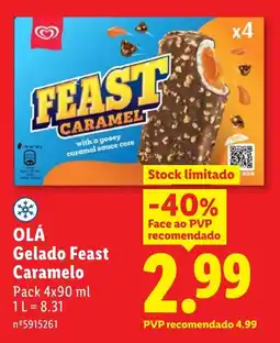 Lidl OLÁ Gelado Feast Caramelo promoção