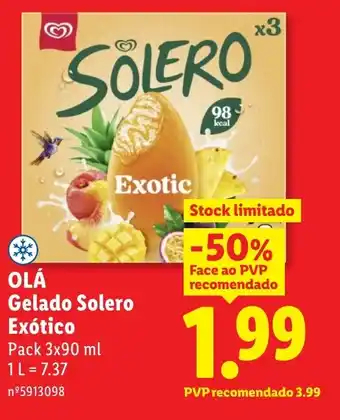 Lidl OLÁ Gelado Solero Exótico promoção