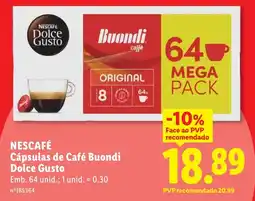 Lidl NESCAFÉ Cápsulas de Café Buondi Dolce Gusto promoção