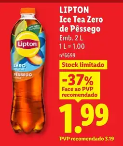 Lidl LIPTON Ice Tea Zero de Pêssego promoção