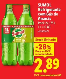 Lidl SUMOL Refrigerante com Gás de Ananás promoção