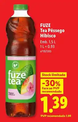Lidl FUZE Tea Pêssego Hibisco promoção