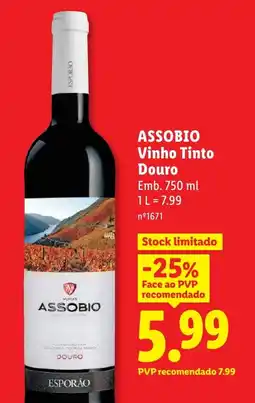 Lidl ASSOBIO Vinho Tinto Douro promoção