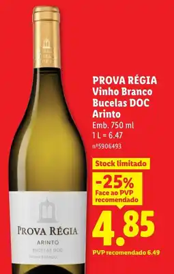 Lidl PROVA RÉGIA Vinho Branco Bucelas DOC Arinto promoção