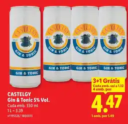 Lidl CASTELGY Gin & Tonic 5% Vol. promoção