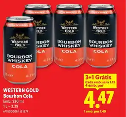 Lidl WESTERN GOLD Bourbon Cola promoção