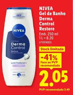 Lidl NIVEA Gel de Banho Derma Control Restore promoção