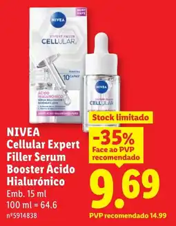 Lidl NIVEA Cellular Expert Filler Serum Booster Ácido Hialurónico promoção