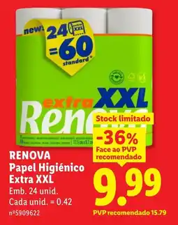 Lidl RENOVA Papel Higiénico Extra XXL promoção