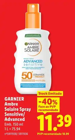Lidl GARNIER Ambre Solaire Spray Sensitive/ Advanced promoção