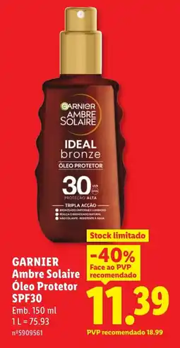 Lidl GARNIER Ambre Solaire Óleo Protetor SPF30 promoção