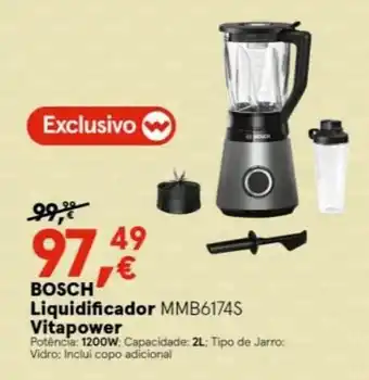 Worten Bosch Liquidificador Vitapower MMB6174S promoção