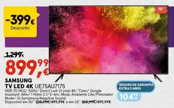 Samsung TV LED 4K UE75AU7175