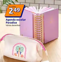 Action Agenda escolar Paradise Vários desenhos promoção