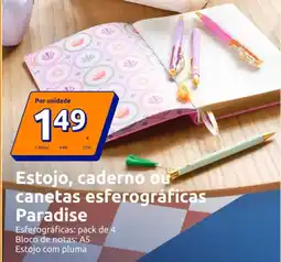 Action Estojo, caderno ou canetas esferográficas Paradise promoção