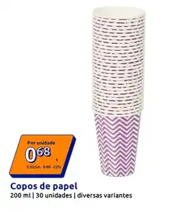 Action Copos de papel promoção