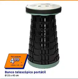 Action Banco telescópico portátil Ø 25 x 45 cm promoção
