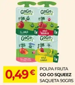 Miranda Supermercados Polpa fruta go go squeez saqueta promoção