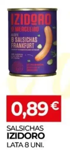 Miranda Supermercados Salsichas izidoro lata 8 uni. promoção
