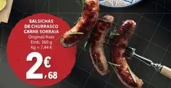 E.Leclerc Salsichas de churrasco carne sorraia promoção