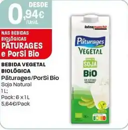 Intermarché Bebida vegetal biologica Pâturages/Porsi Bio promoção