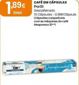 Intermarché Café em cápsulas PorSi promoção