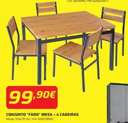 Bricomarché Conjunto "faro" mesa + 4 cadeiras promoção