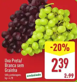 ALDI Uva Preta/ Branca sem Grainha promoção