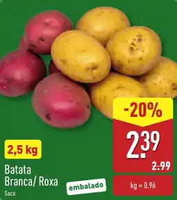 ALDI Batata Branca/Roxa promoção