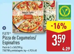 ALDI FLETE Pizza de Cogumelos/ Espinafres promoção