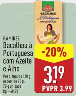 ALDI RAMIREZ Bacalhau à Portuguesa com Azeite e Alho promoção