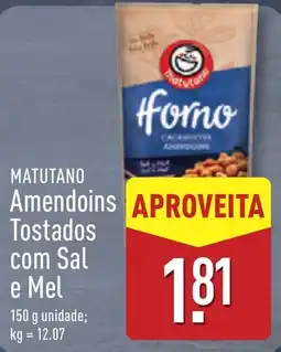 ALDI MATUTANO Amendoins Tostados com Sal e Mel promoção