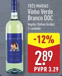 ALDI TRÊS MARIAS Vinho Verde Branco DOC promoção