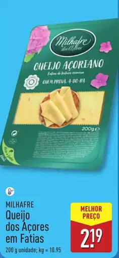 ALDI MILHAFRE Queijo dos Açores em Fatias promoção