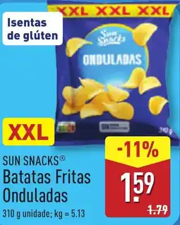ALDI SUN SNACKS Batatas Fritas Onduladas XXL promoção