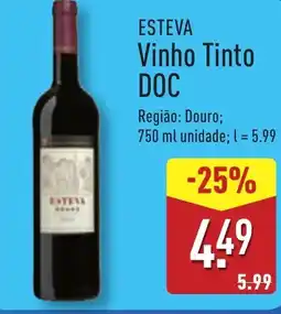 ALDI ESTEVA Vinho Tinto DOC promoção